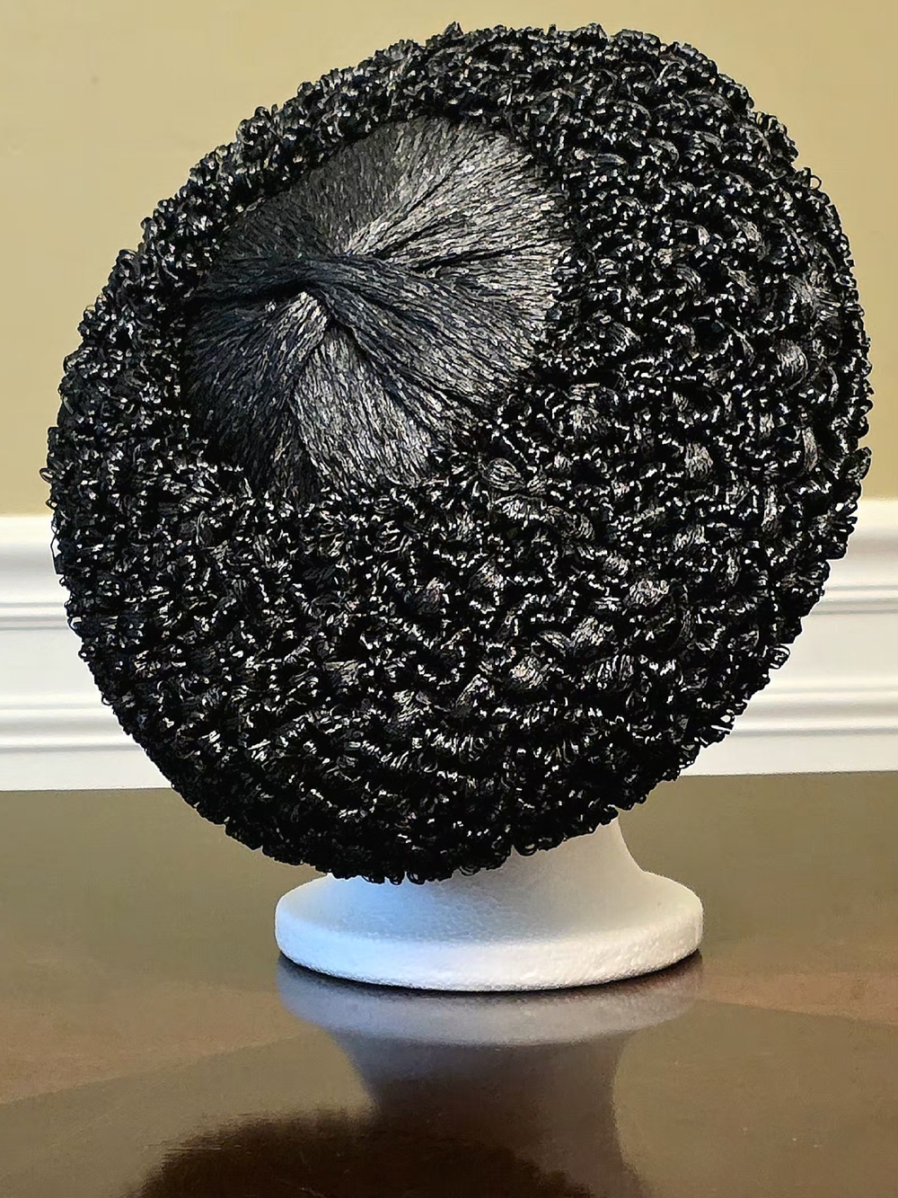 Vintage 1960s Christian Dior Chapeaux Black Bubble Hat